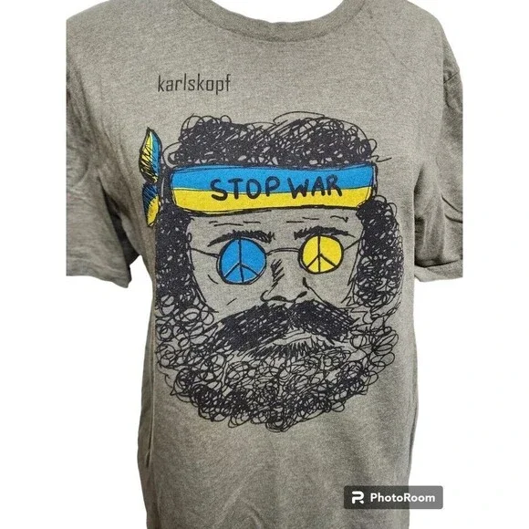 Karlskopf STOP WAR Hippie T-Shirt Size Small - Picture 2 of 6